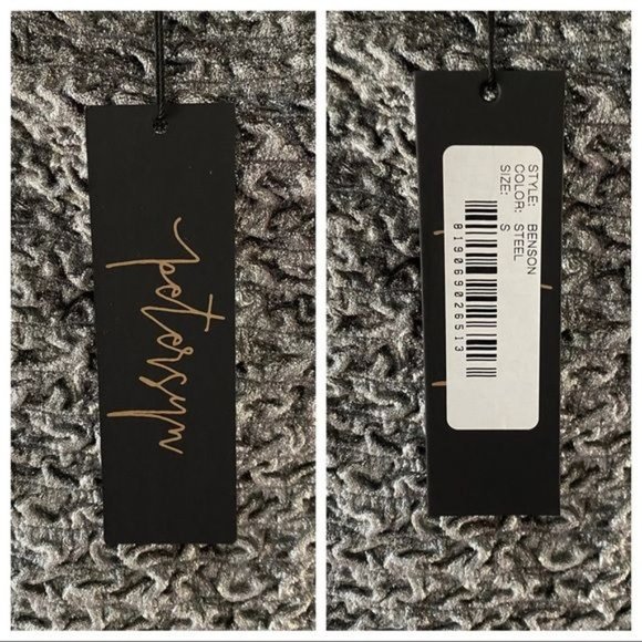 Petersyn X Revolve Mini Dress Benson Win Dress Metallic Velvet Silver S - Picture 12 of 16